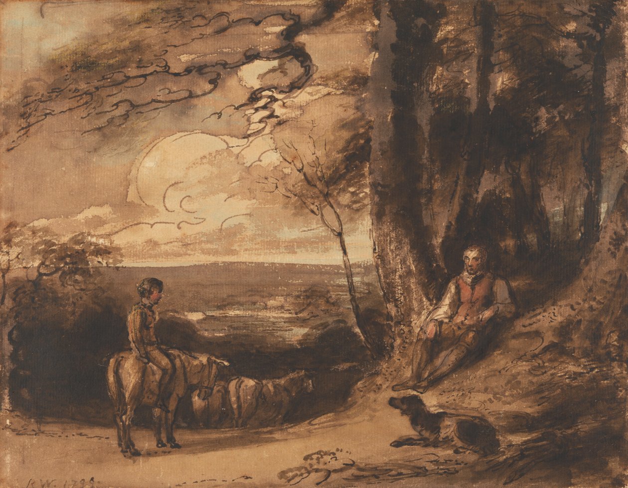 Conversation sur une route de campagne - Richard Westall