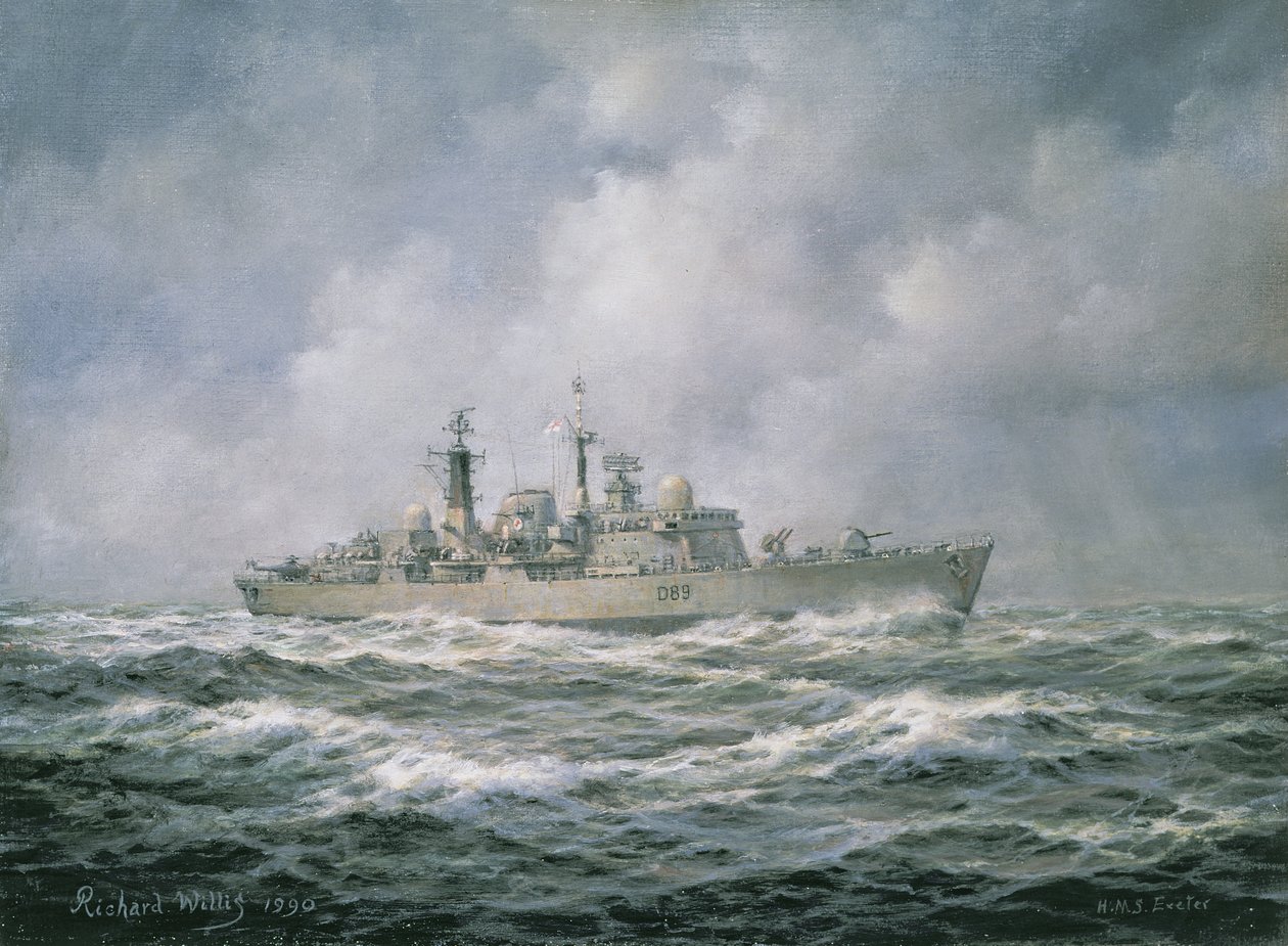 H.M.S. Exeter en mer, 1990 - Richard Willis