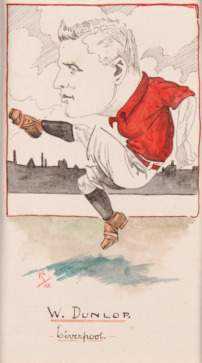 Billy Dunlop, Liverpool, dessin pour un ensemble de cartes de cigarettes, 1907 - Rip