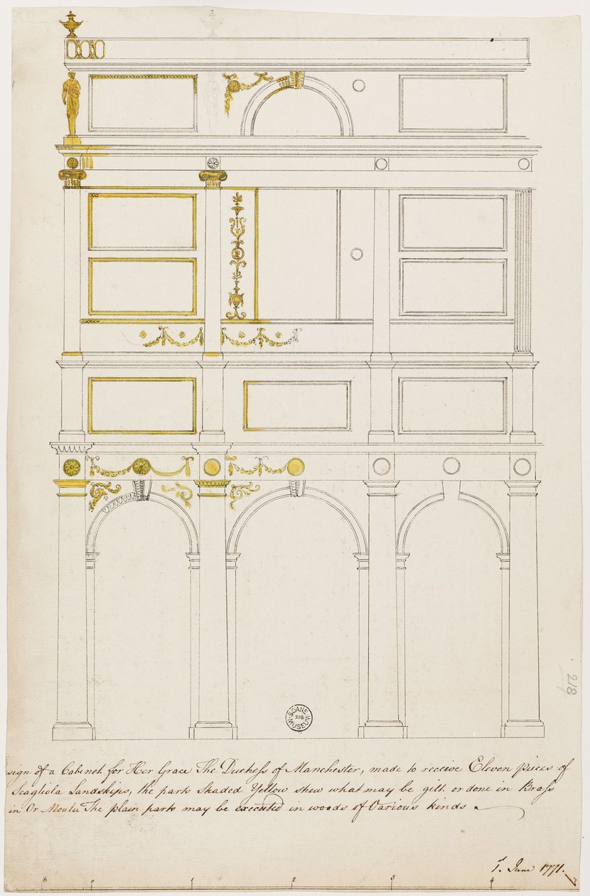 Conception pour le cabinet de Kimbolton - Robert Adam