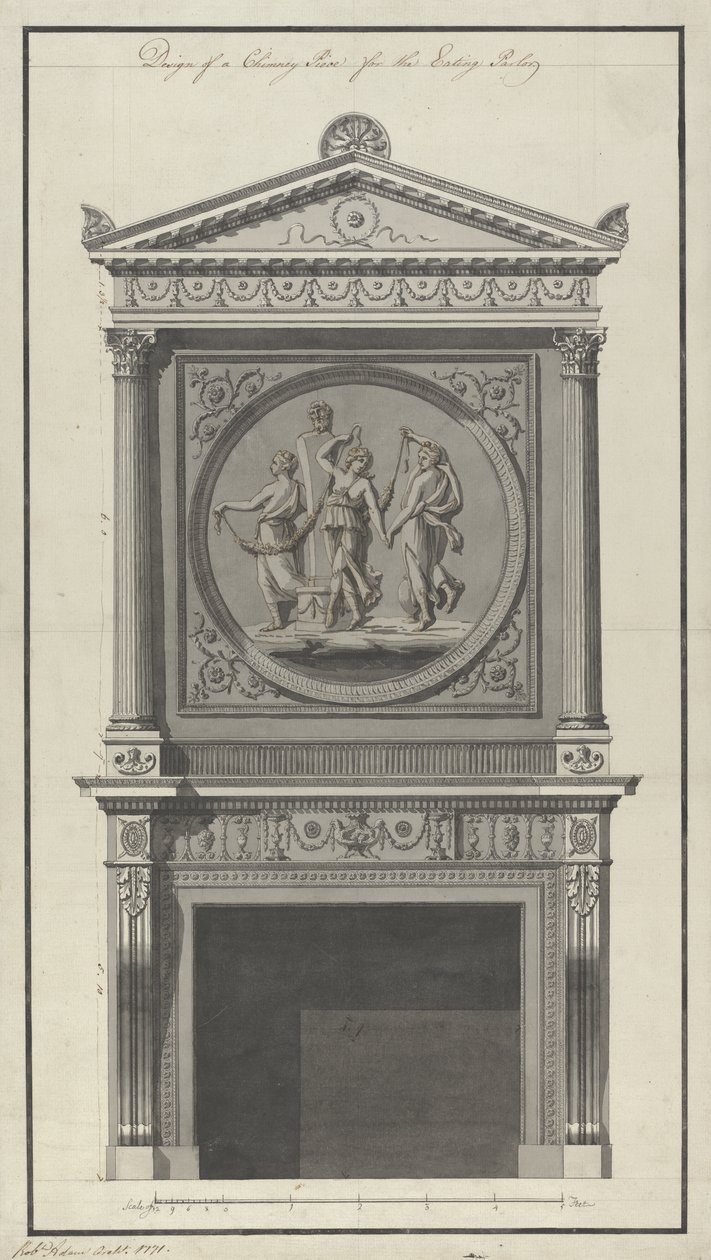Headfort House, Salle à Manger, Cheminée, 1771 - Robert Adam