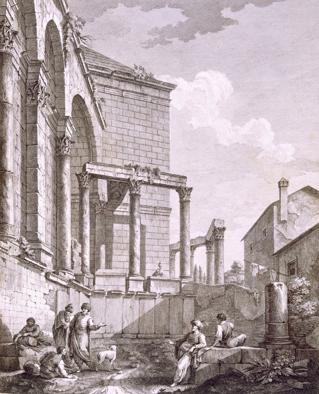 Vue latérale du Temple de Jupiter, des 