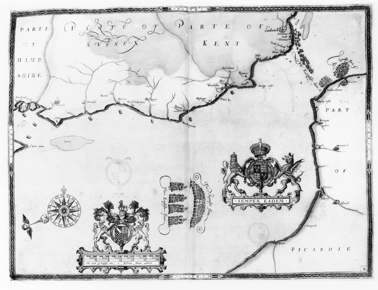 Carte No.8 montrant la route de la flotte de l