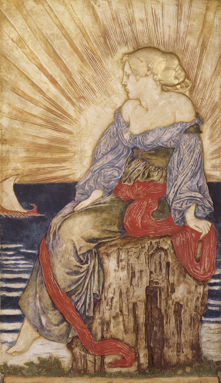 Ariane (relief en plâtre polychrome) - Robert Anning Bell
