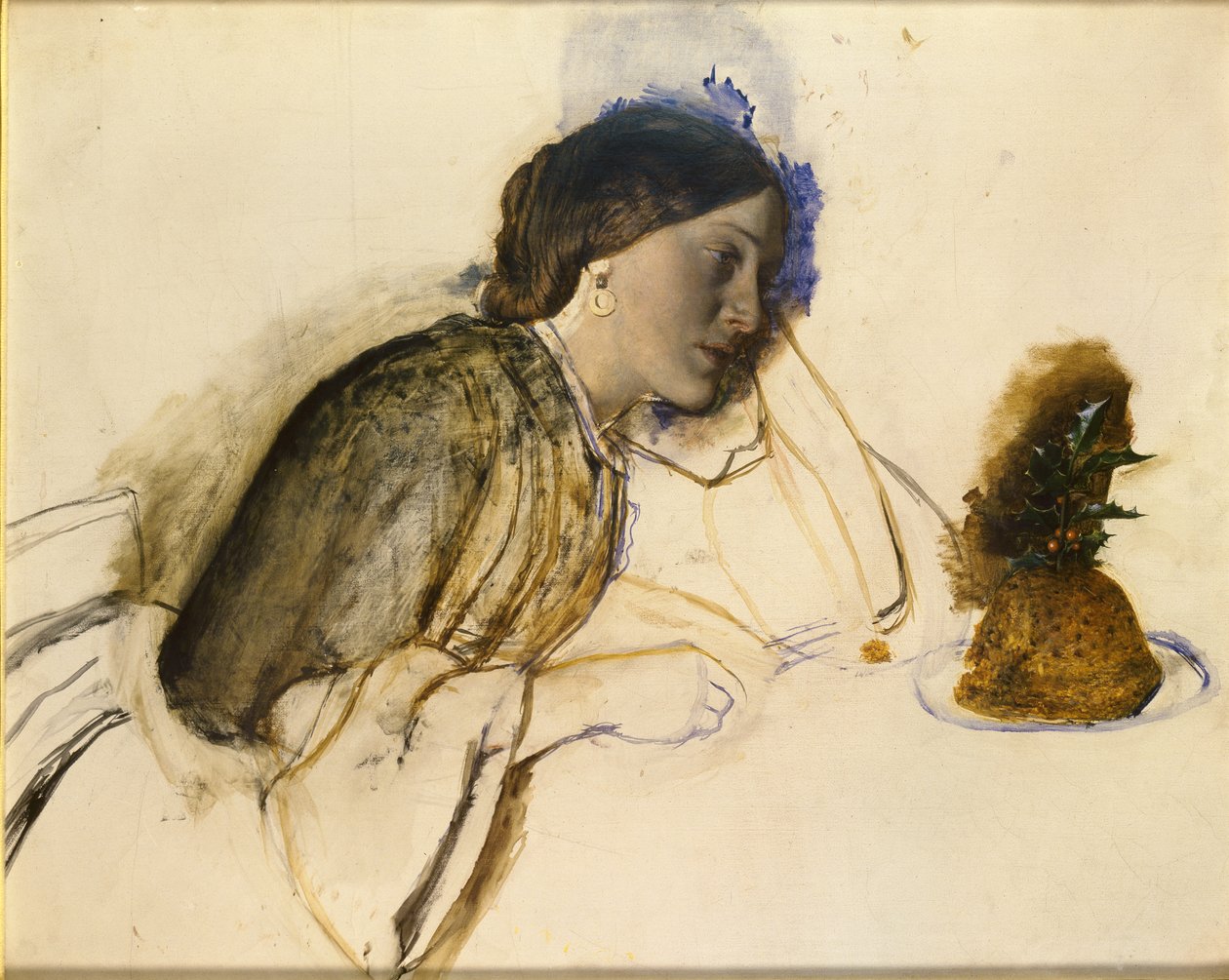 Le dîner de Noël de la pauvre actrice, 19ème siècle - Robert Braithwaite Martineau