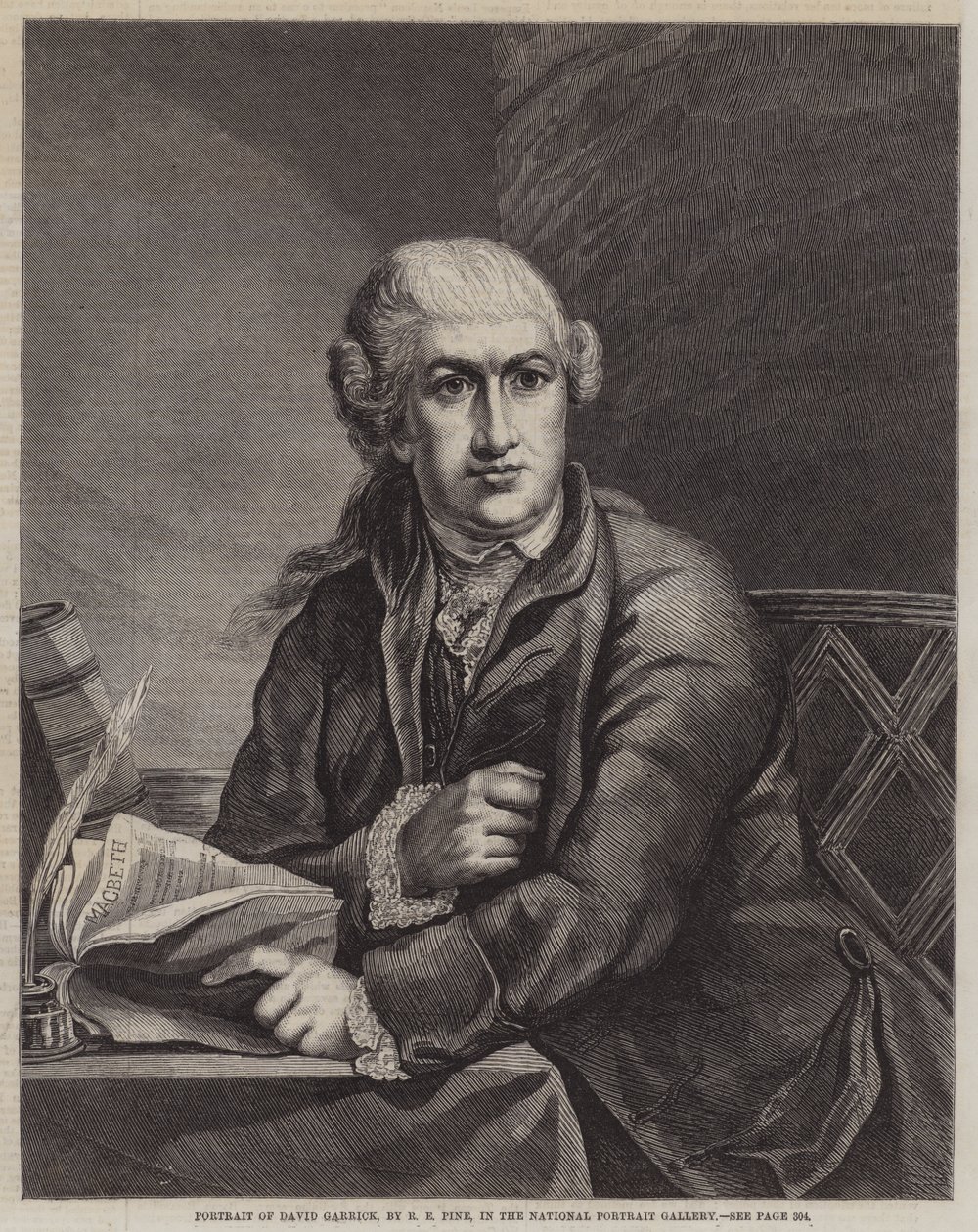 Portrait de David Garrick - Robert Edge Pine