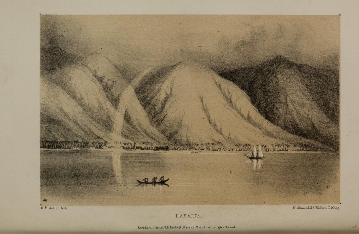 Lahaina, aquarelle de Robert Elwes (1819-1878), un jeune gentleman britannique fortuné de Norfolk - Robert Elwes