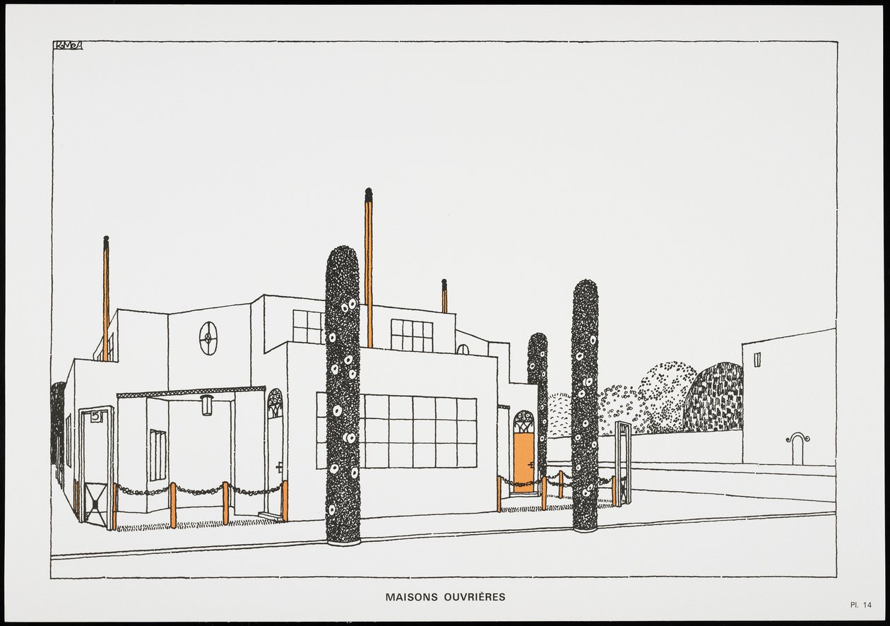 Maisons ouvrières, de Une Cité Moderne, Dessins de Rob Mallet-Stevens Architecte, 1987 (publié) - Robert Mallet Stevens