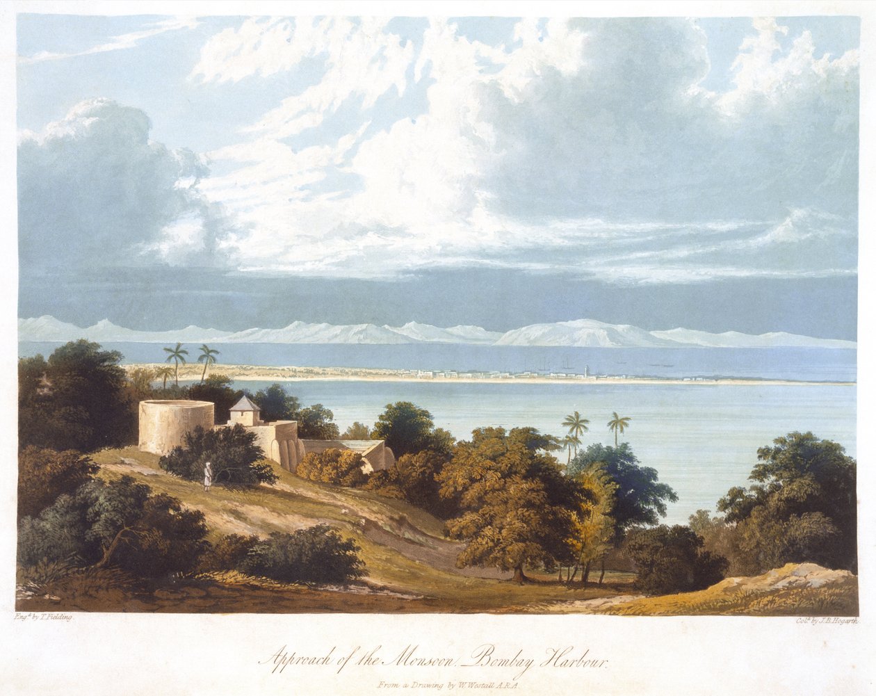 Approche de la mousson, port de Bombay, d