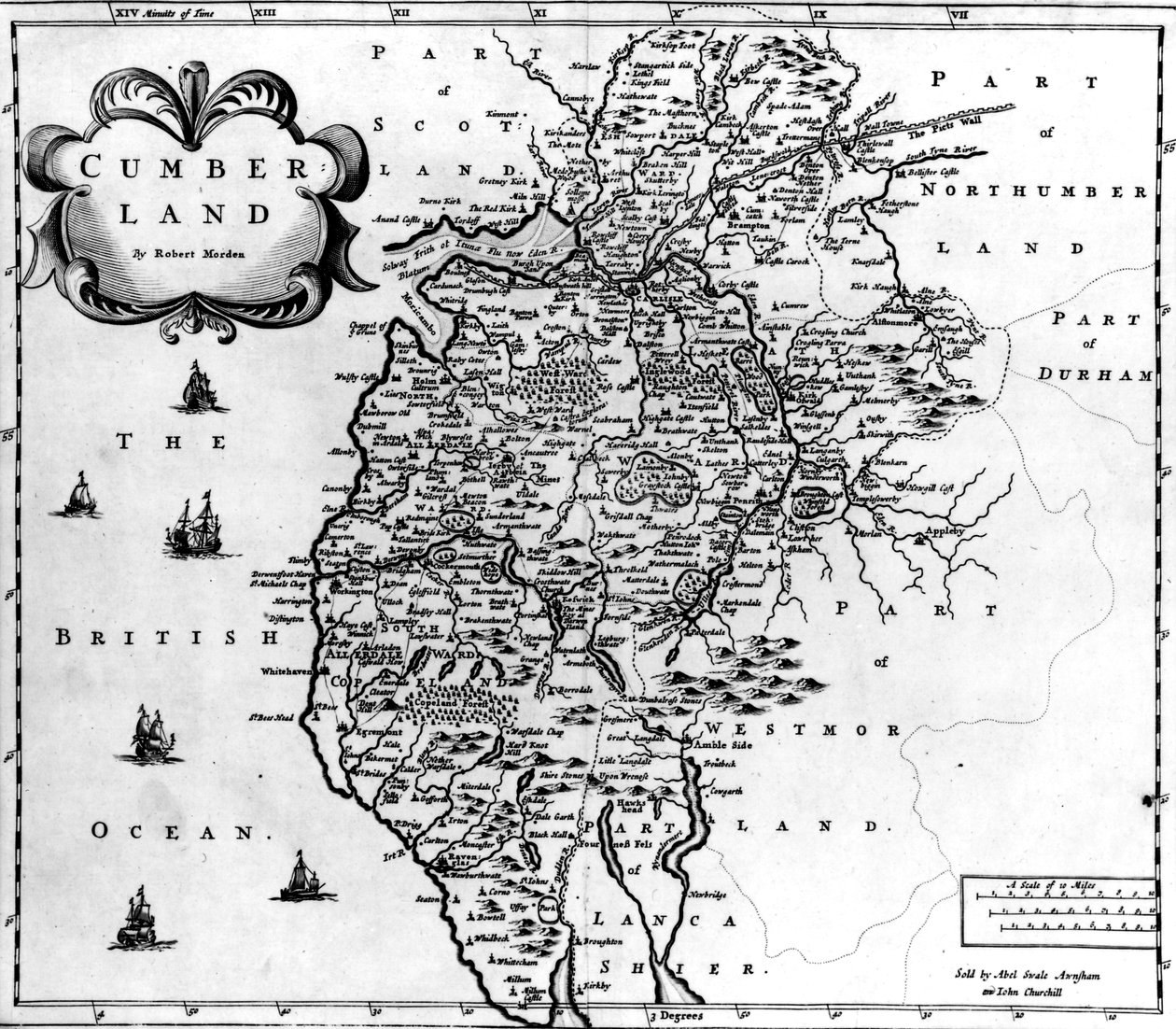 Carte de Cumberland, c.1695 - Robert Morden
