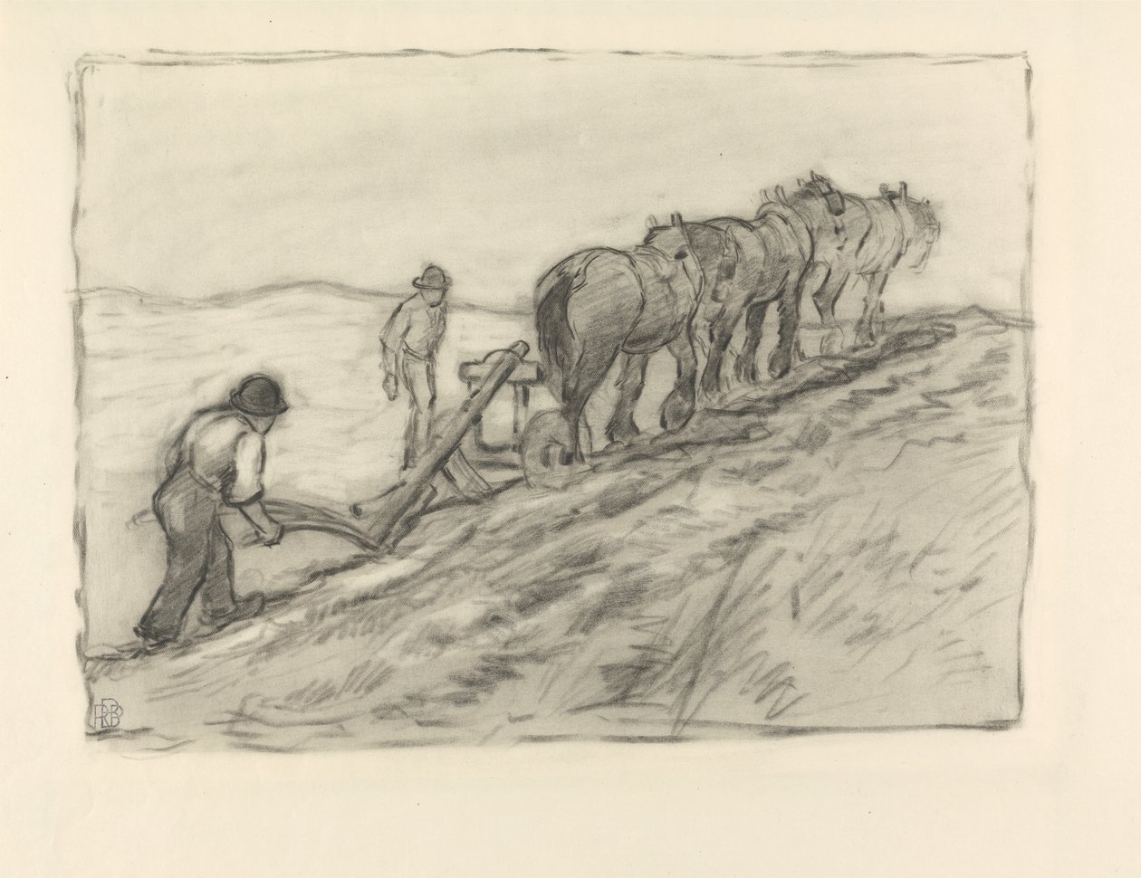 Labourer la colline, vers 1905 - Robert Polhill Bevan