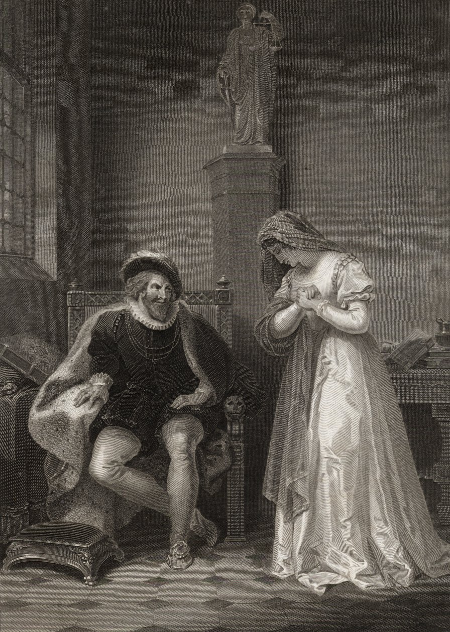 Angelo et Isabella, gravé par W.C. Wilson, de 