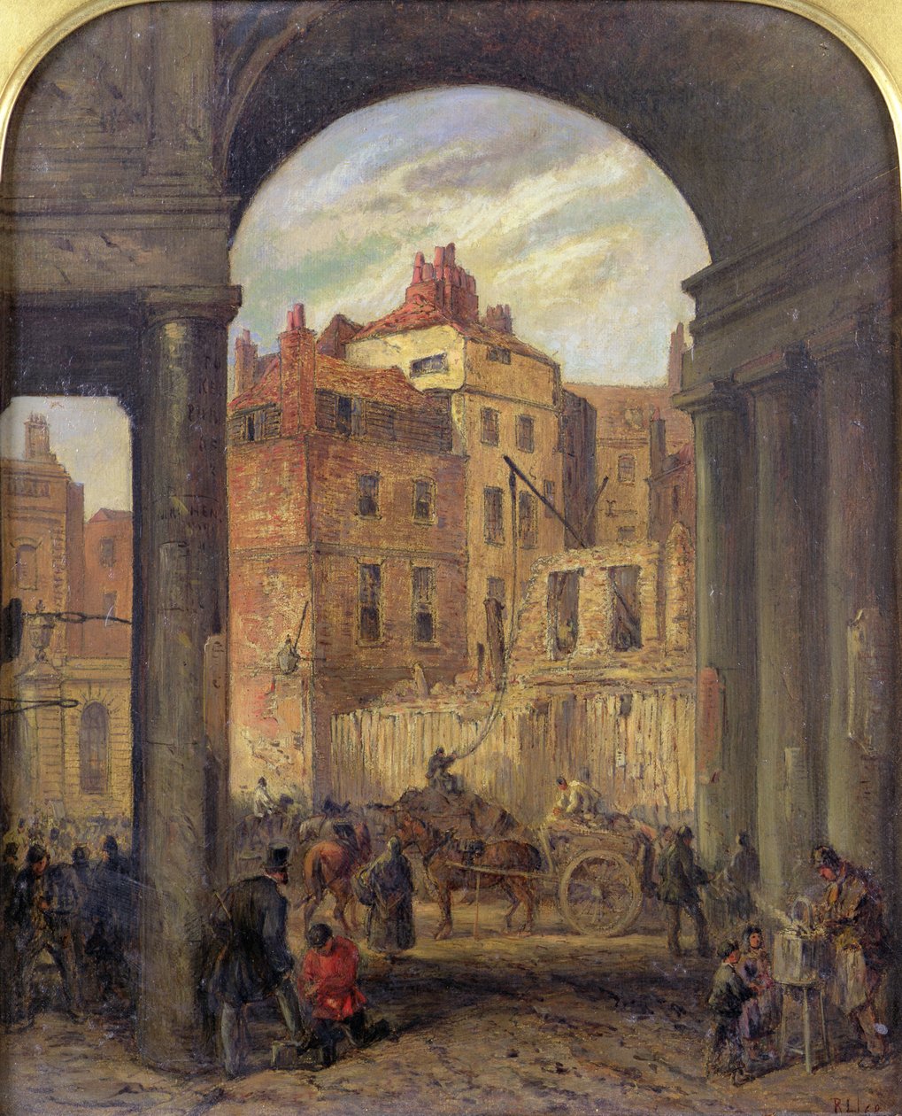 Foregate, Strand, entrée de Boswell Court - démolie pour le site des nouveaux tribunaux, 1868 - Robert Thomas Landells