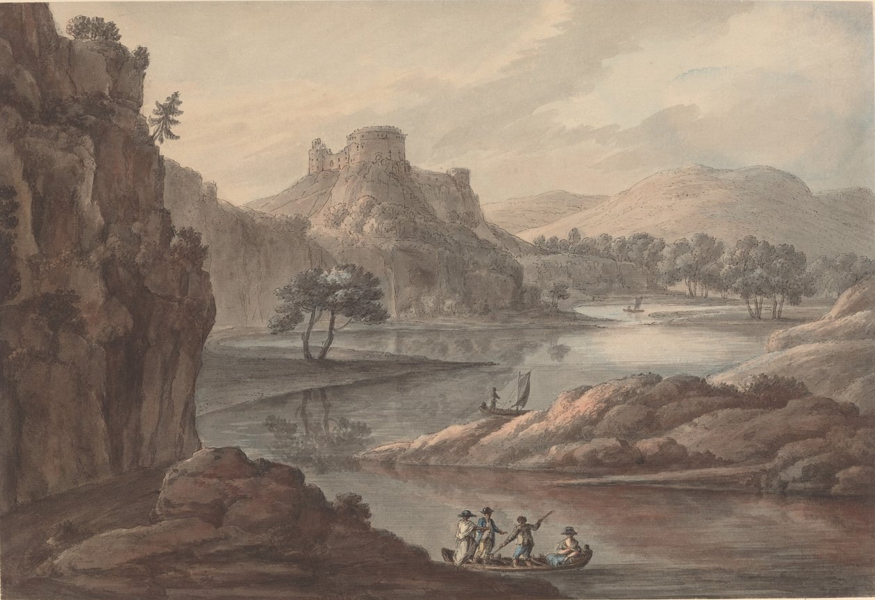 Paysage fluvial avec un château - Robert Adam