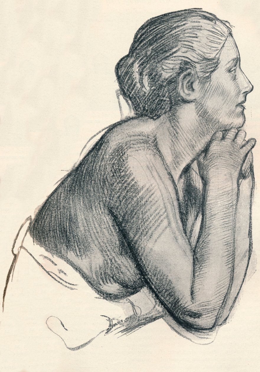 Une étude en sanguine, vers 1900 - Robert Anning Bell
