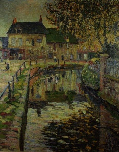 Canal à travers un village - Robert Antoine Pinchon