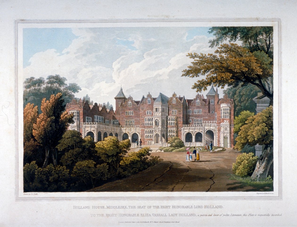 Holland House, Kensington, Londres, 1817 - Robert Havell