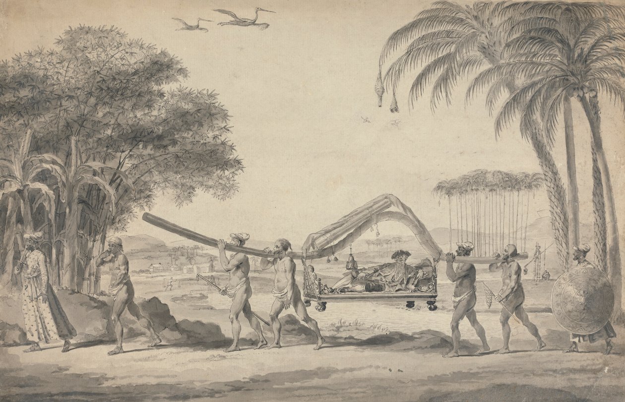Voyageur en palanquin en Inde - Robert Home