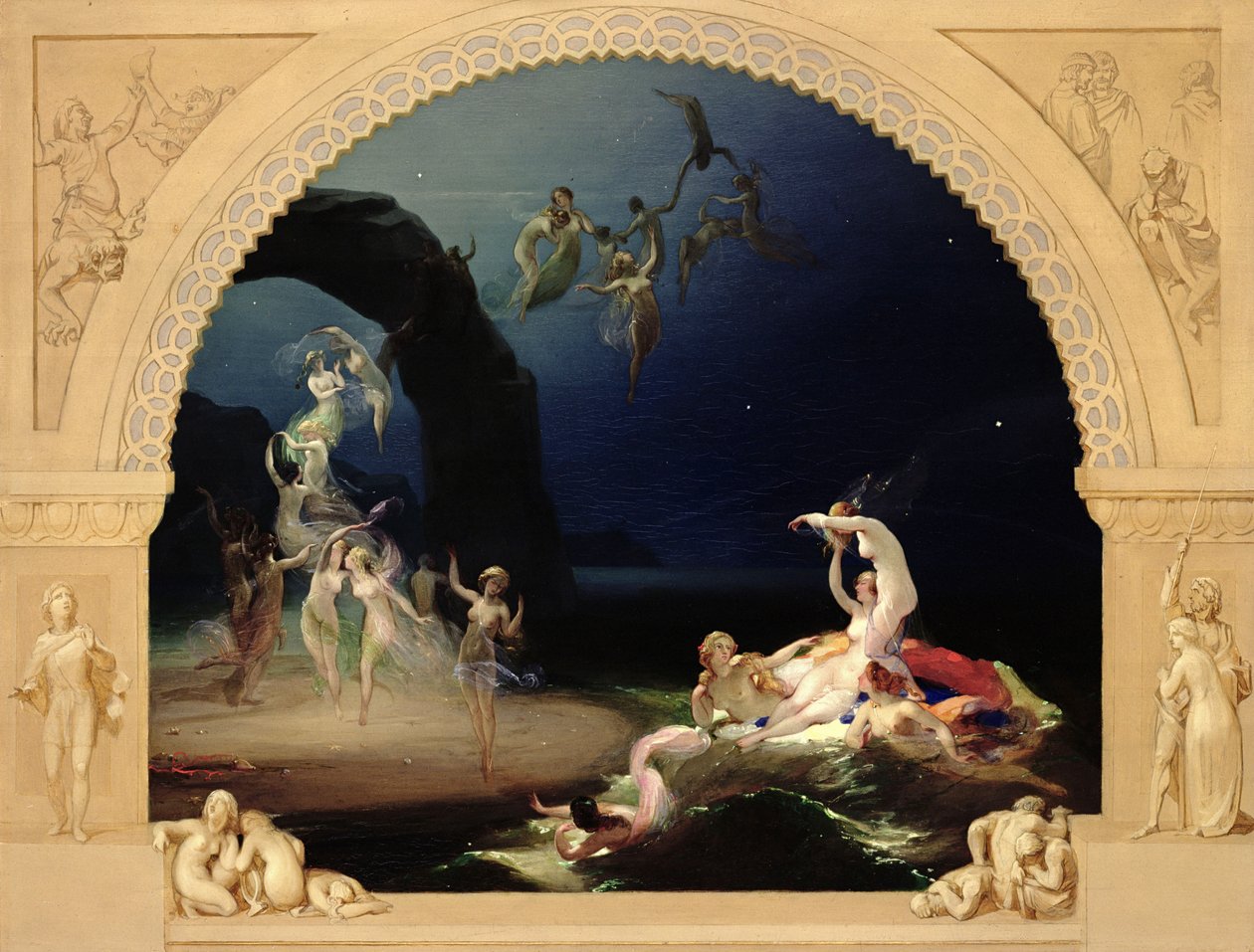 Viens sur ces sables jaunes (panneau) - Robert Huskisson