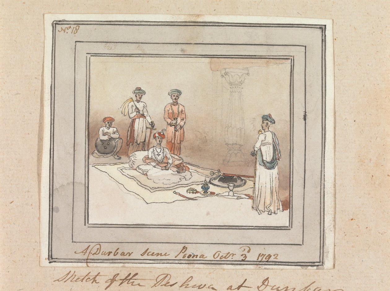 Une scène de Durbar, Poona, 3 octobre 1792 - Robert Mabon