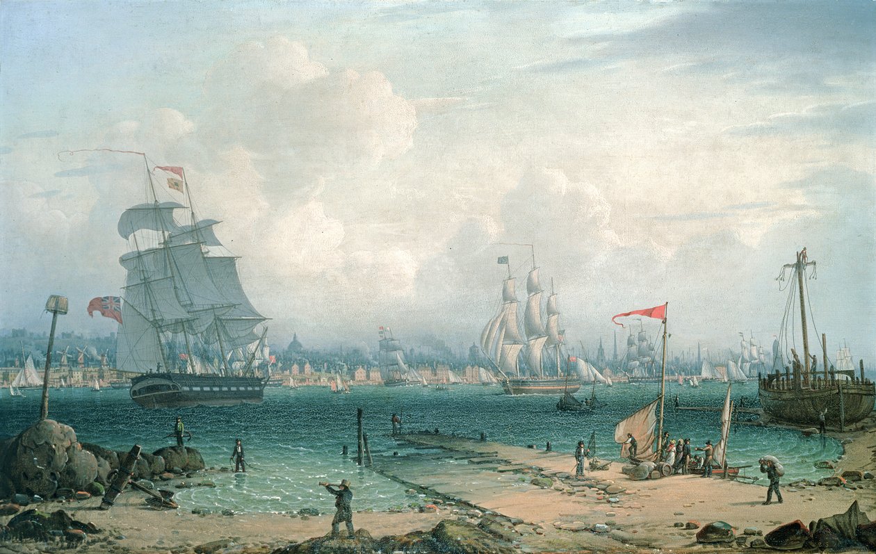 Vue de Liverpool, depuis le Cheshire - Robert Salmon