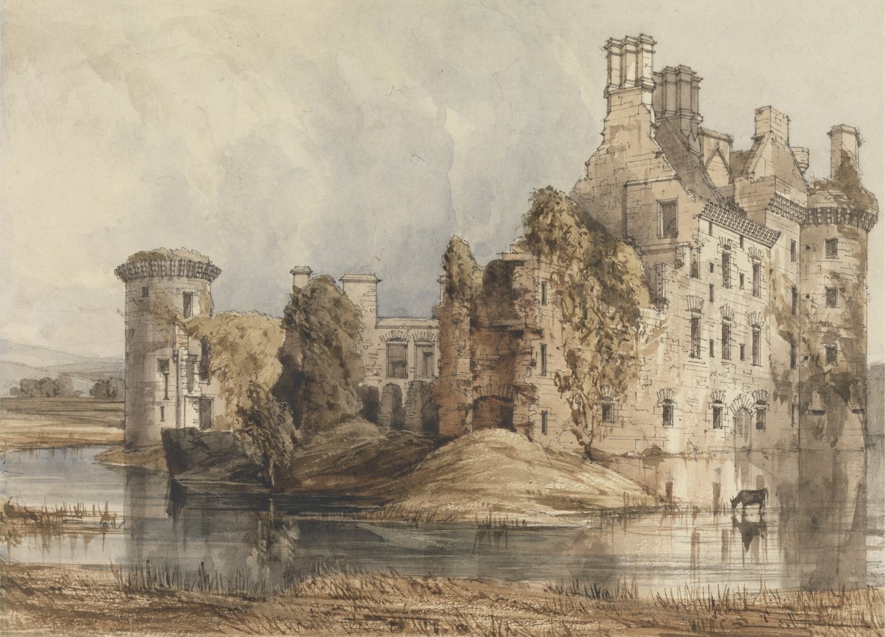 Château de Caerlaverock (vue générale) - Robert William Billings