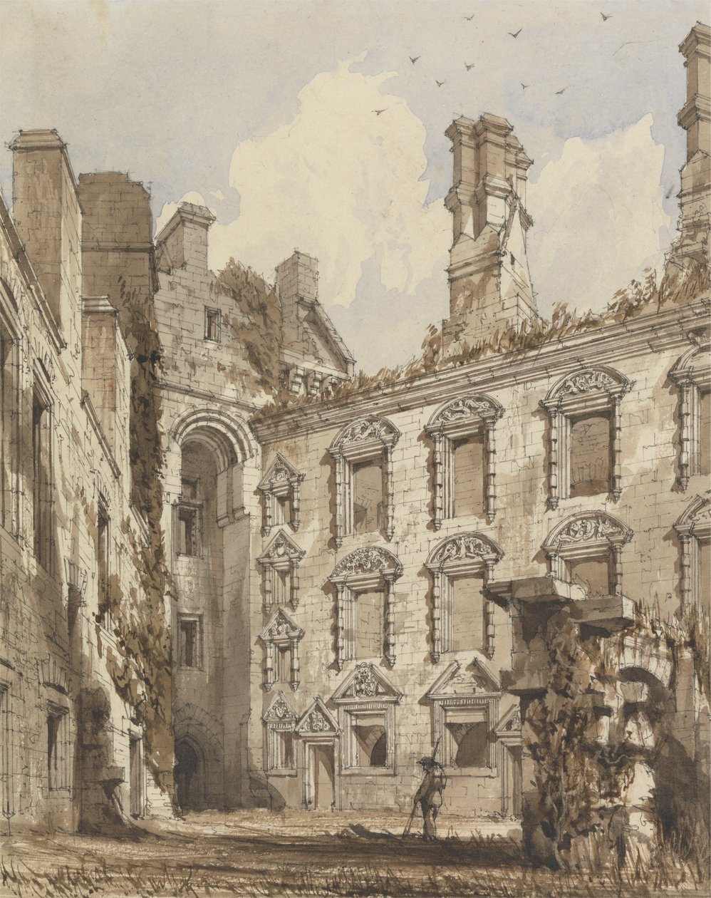 Cour du château de Caerlaverock - Robert William Billings