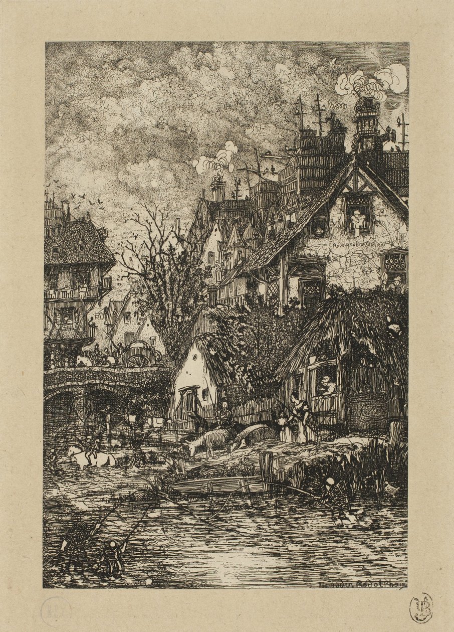 Entrée dans un village, de Revue Fantaisiste - Rodolphe Bresdin