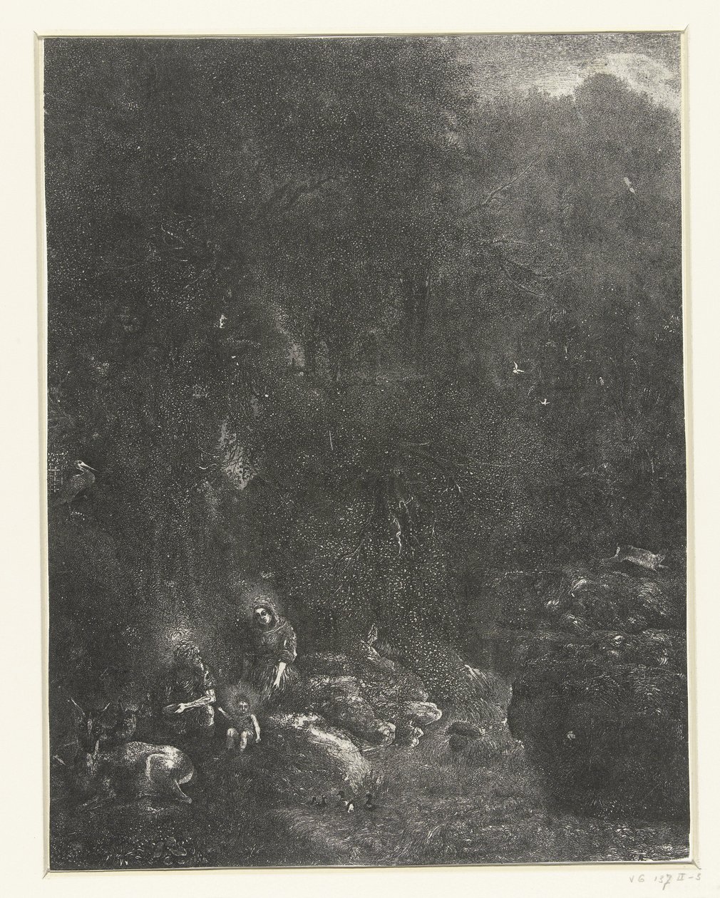 Repos pendant la fuite en Égypte - Rodolphe Bresdin