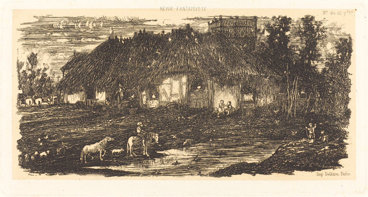 La Cour de ferme - Rodolphe Bresdin