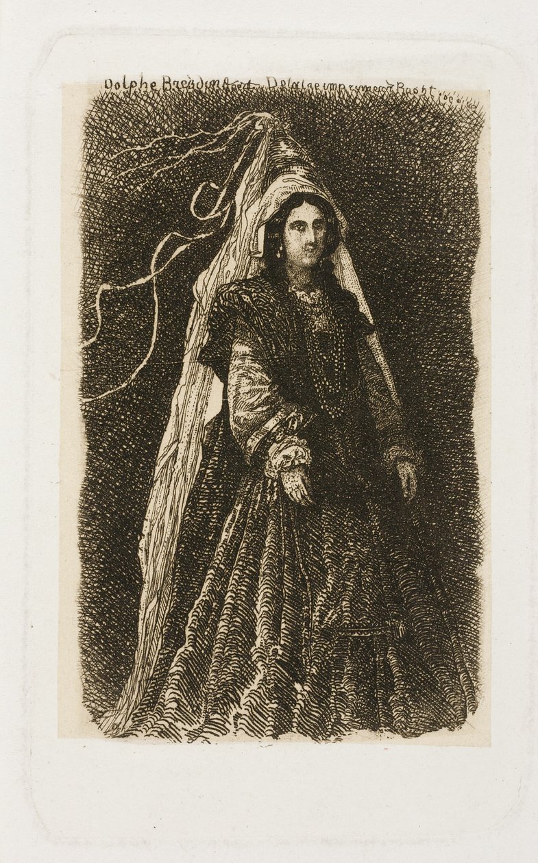 Femme en Costume Médiéval Fantastique - Rodolphe Bresdin