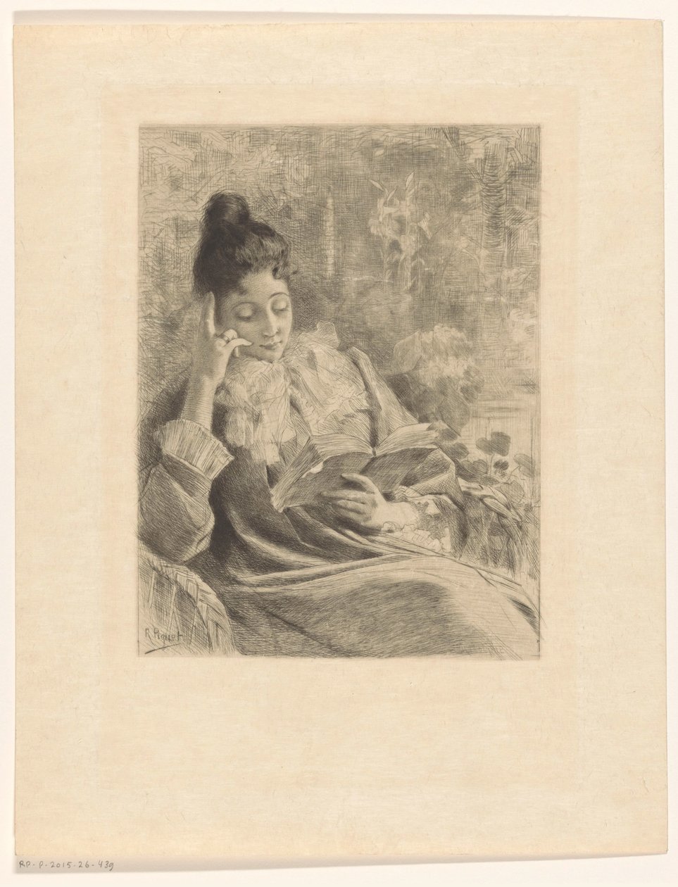 Femme lisant dans un fauteuil - Rodolphe Piguet