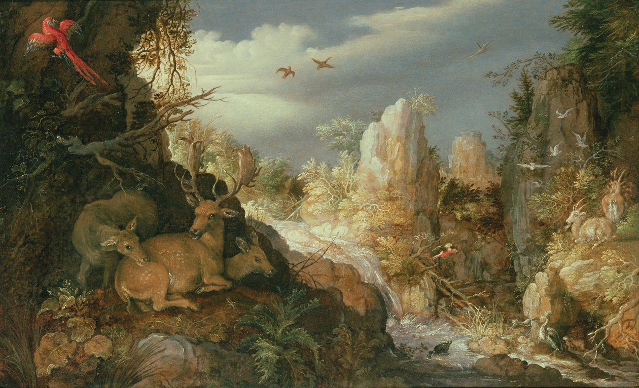 Paysage de montagne avec cerfs - Roelandt Jacobsz. Savery
