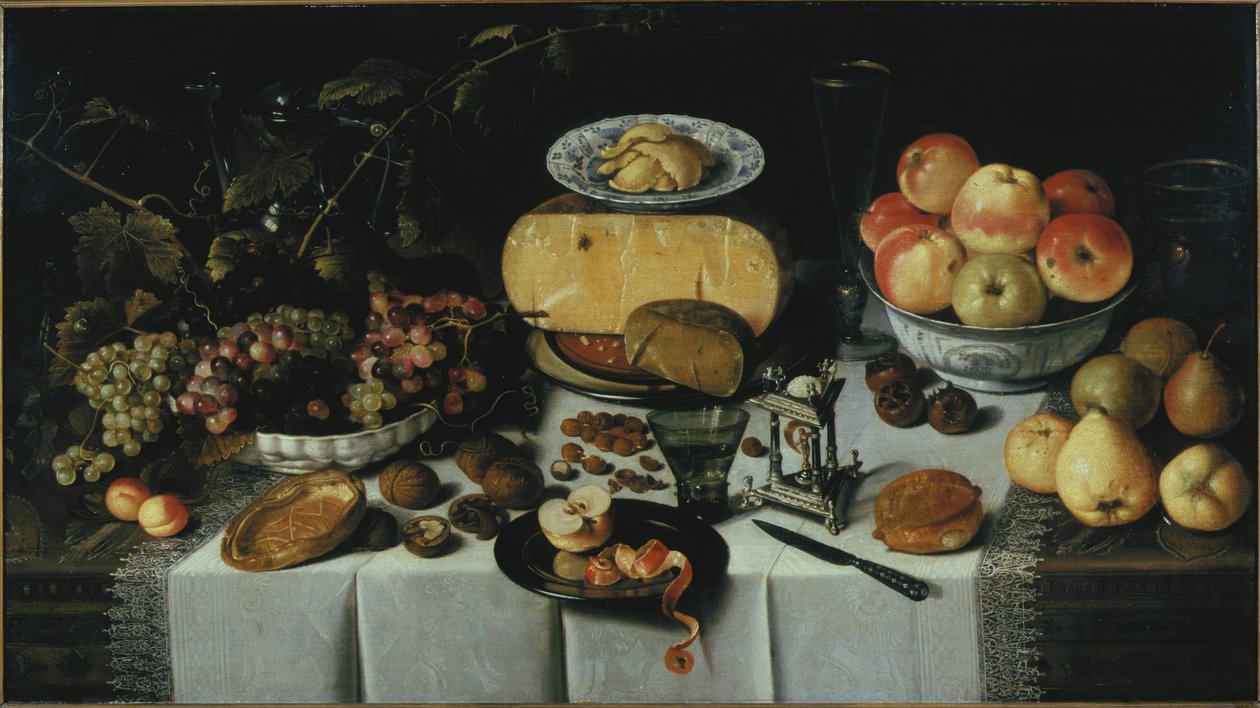 Nature morte avec fromage et fruits (1625) - Roelof Koets