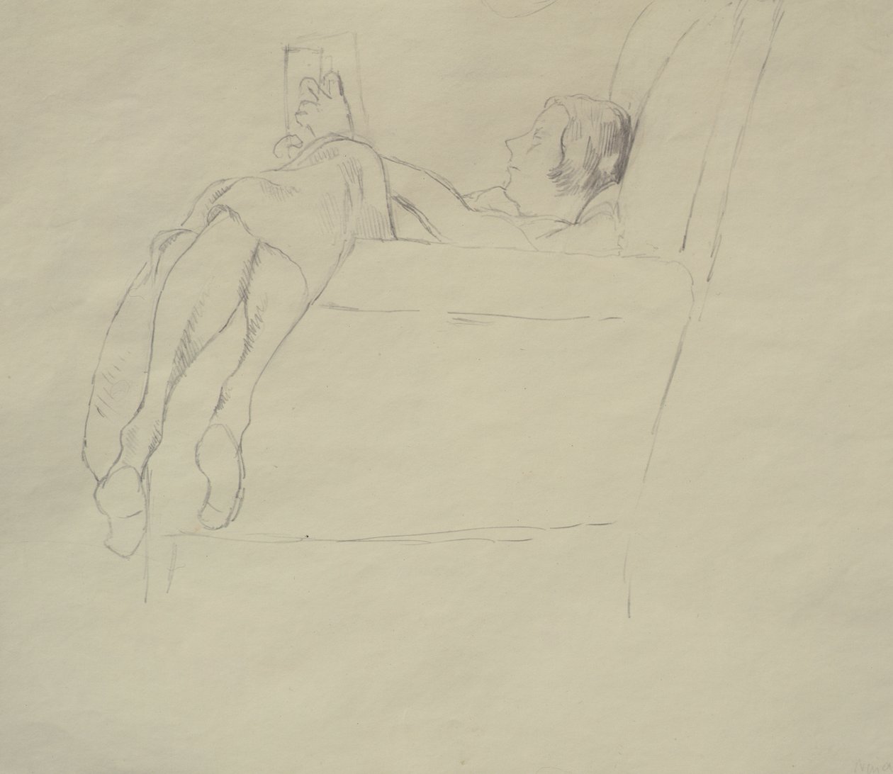 Nina Hamnett Lisant, c.1917 - Roger Eliot Fry