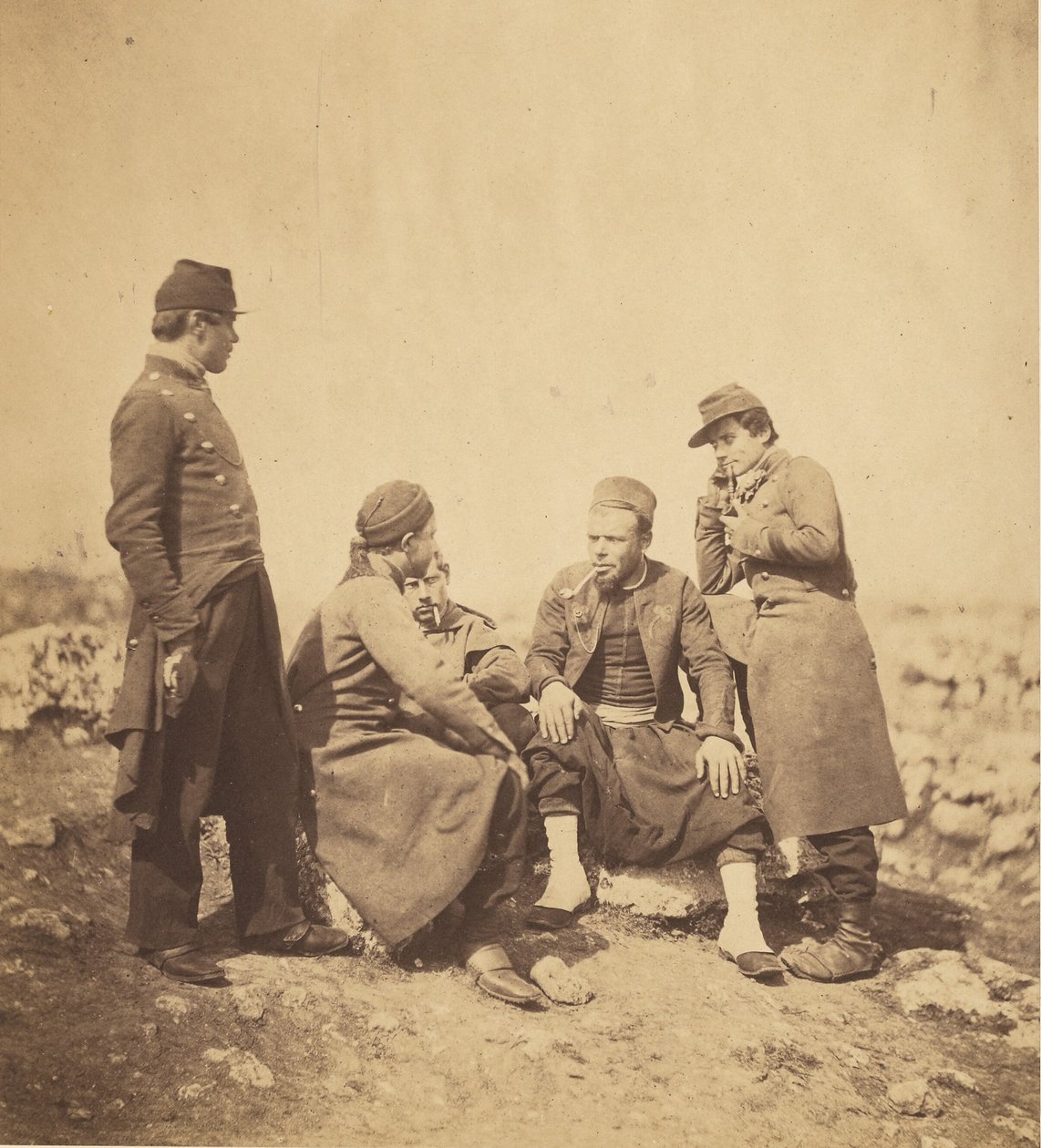 Zouaves et soldats de ligne. - Roger Fenton