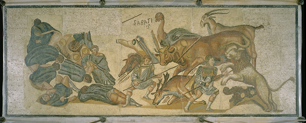 Bataille entre gladiateurs et animaux, 320 après J.-C. - Roman