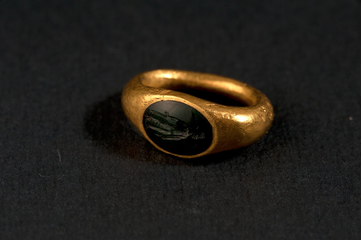 Bague (or et calcédoine) - Roman