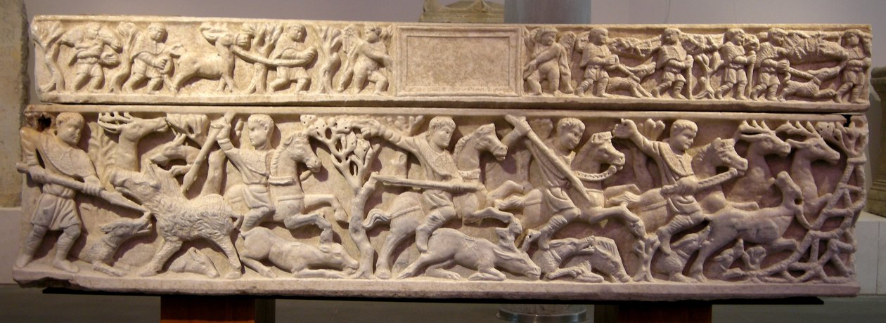 Sarcophage montrant une chasse - Roman