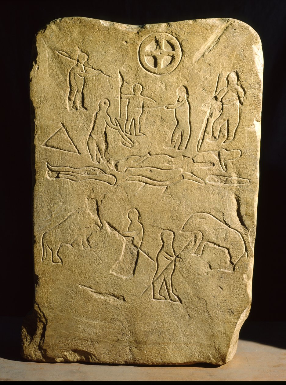 Stèle avec scènes de combat et de chasse, de Novario - Roman