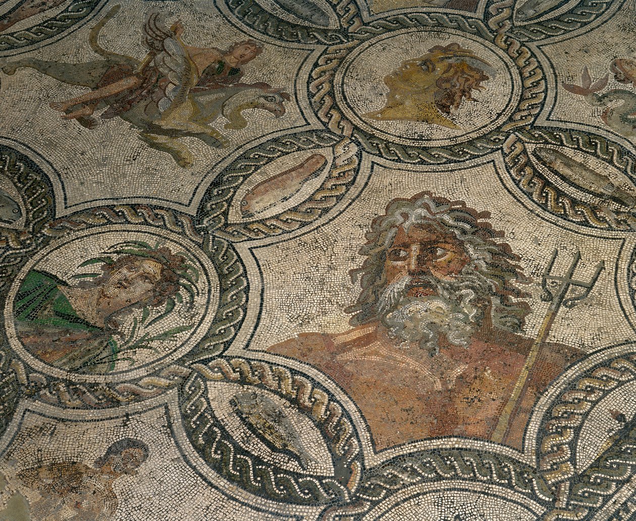 Les Saisons (détail), mosaïque polychrome - Roman Roman