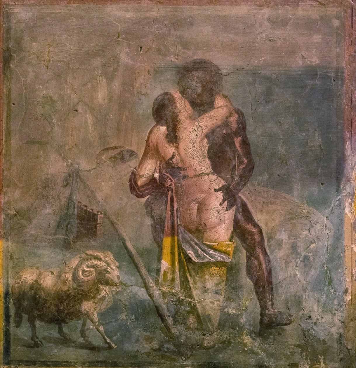 Galatée et Polyphème, 1er siècle - Roman Pompeian wall painting.