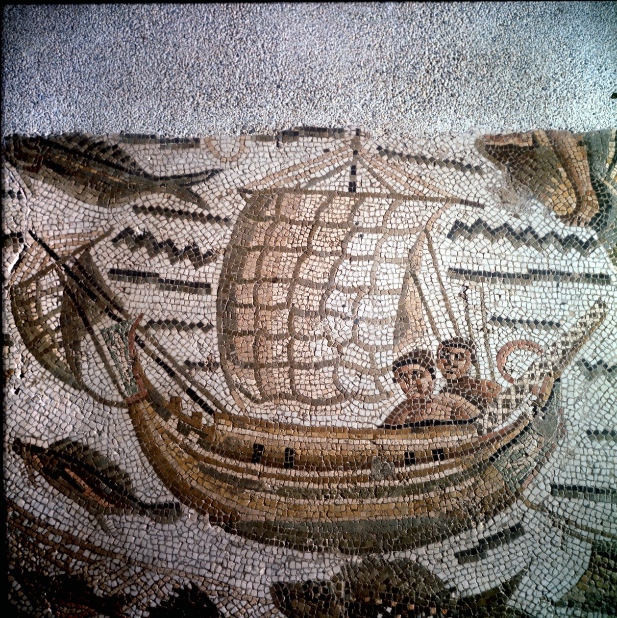 Scène de pêche en mosaïque à Hippone, Algérie - Roman Roman
