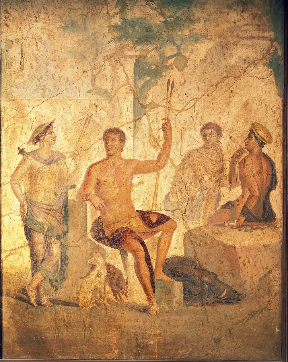 Fresque représentant Méléagre et Atalante, de Pompéi - Roman Roman