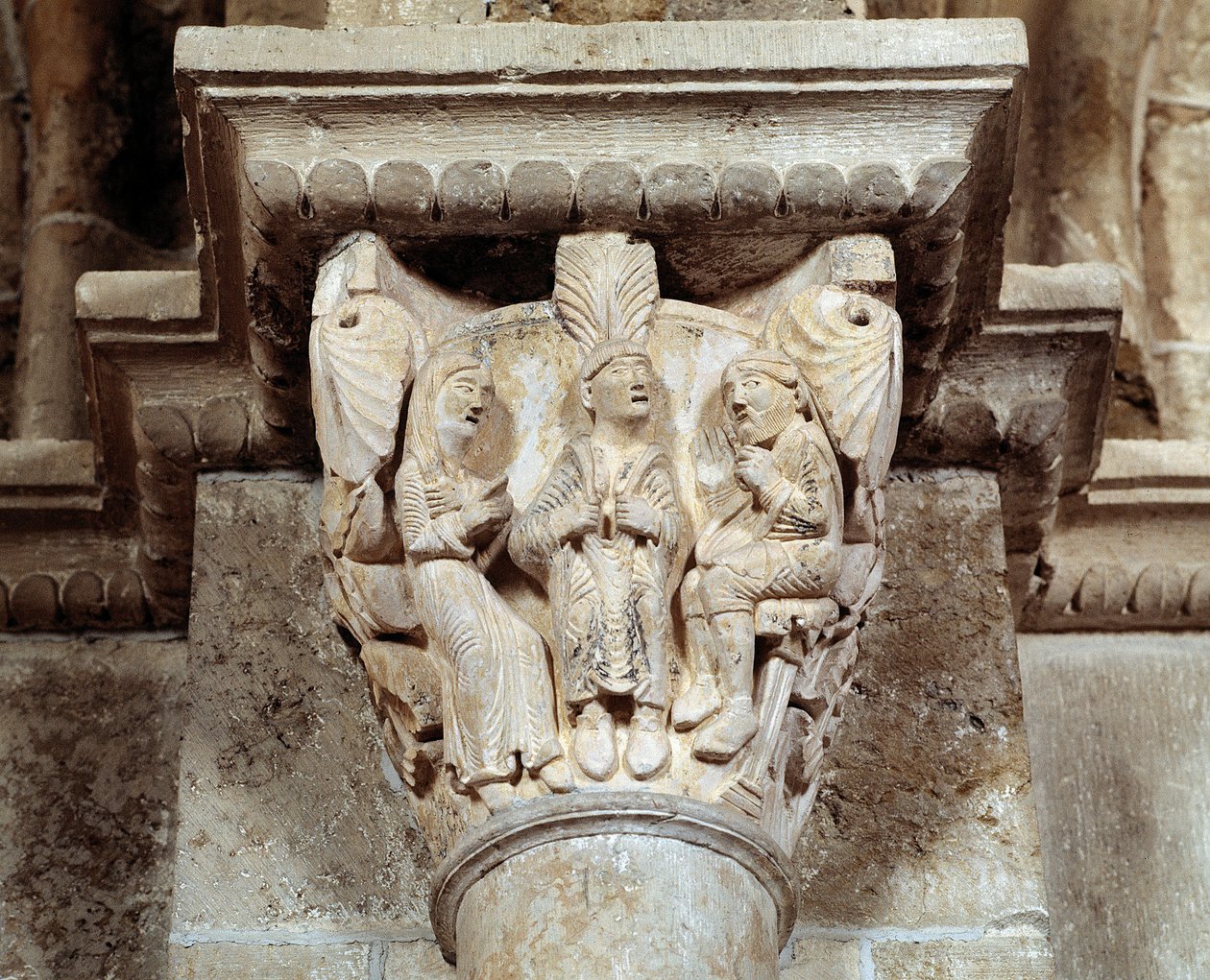 Eugénie de Rome (chapiteau sculpté) - Romanesque
