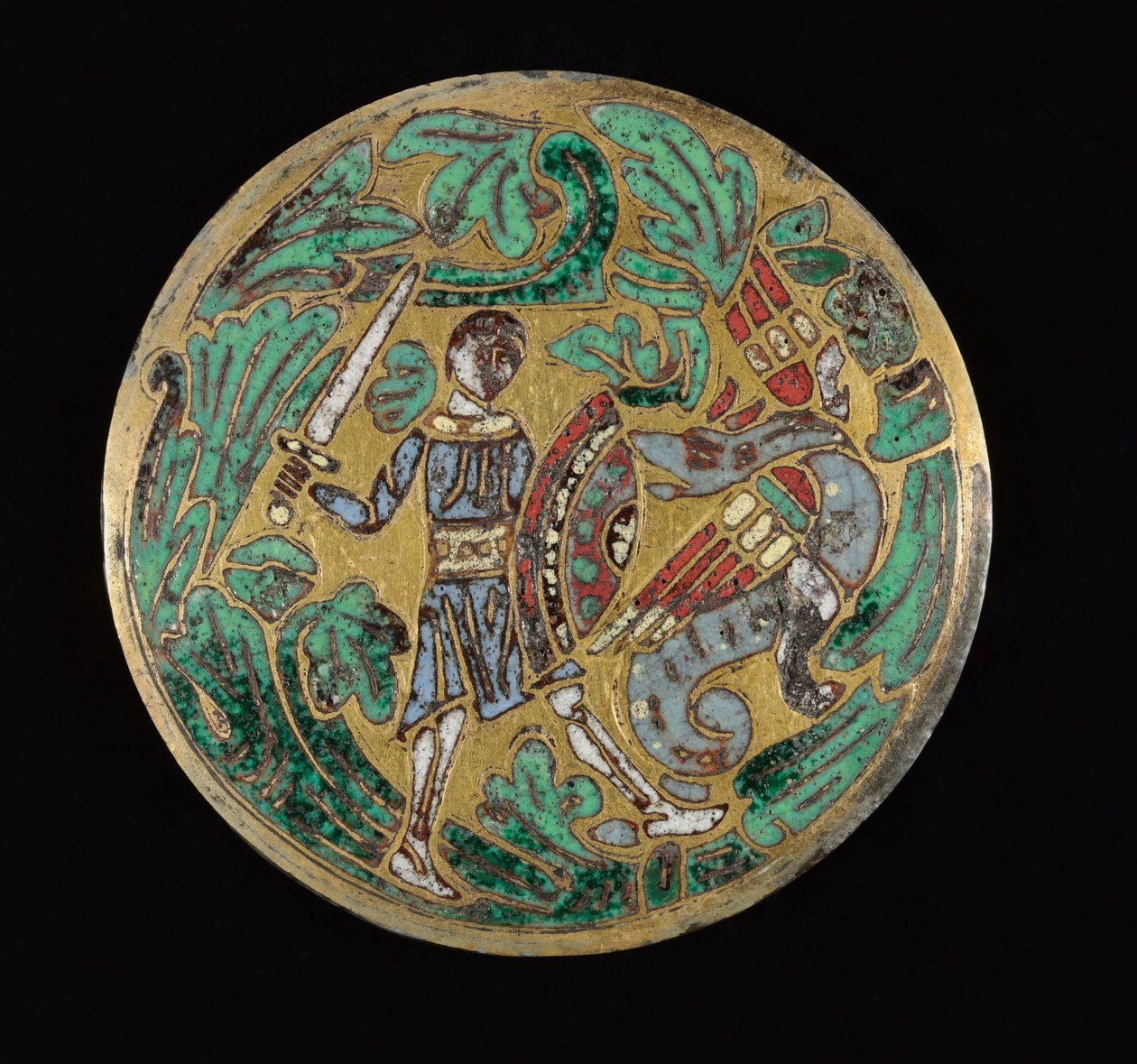 Guerrier combattant un dragon, vers 1170-1180 - Romanesque