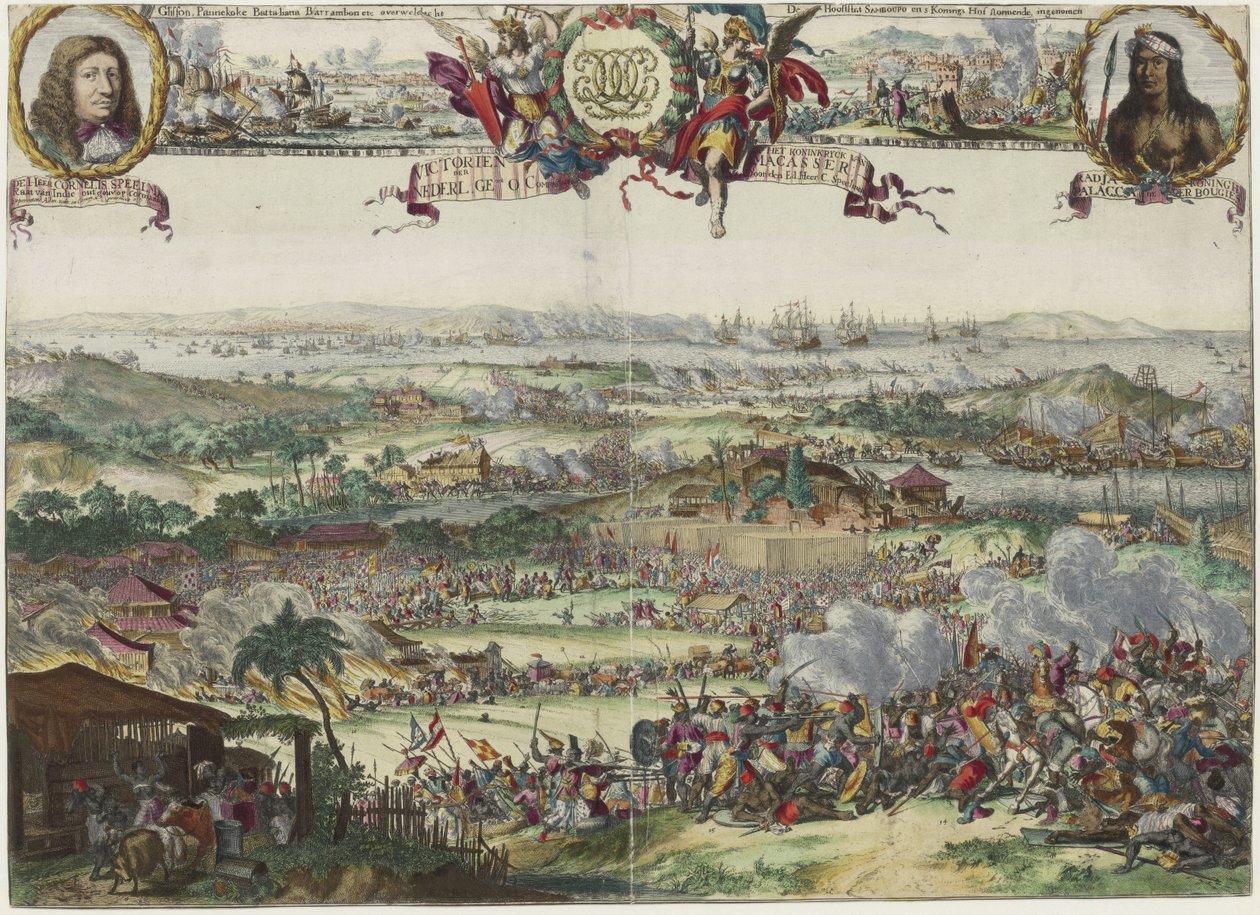 La prise de Macassar par Speelman de 1666 à 1669 - Romeyn de Hooghe