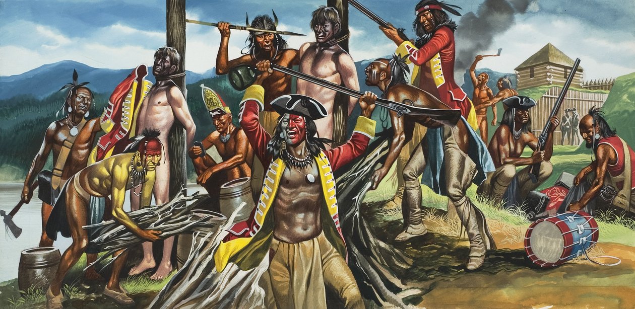 Rôti au bûcher (gouache sur papier) - Ron Embleton