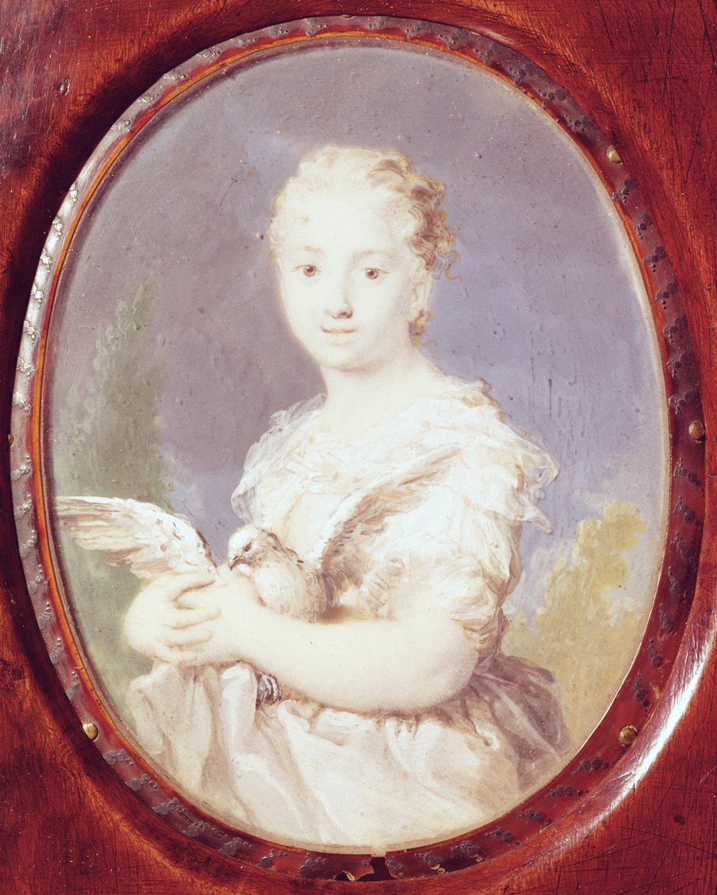 Jeune fille avec une colombe (L
