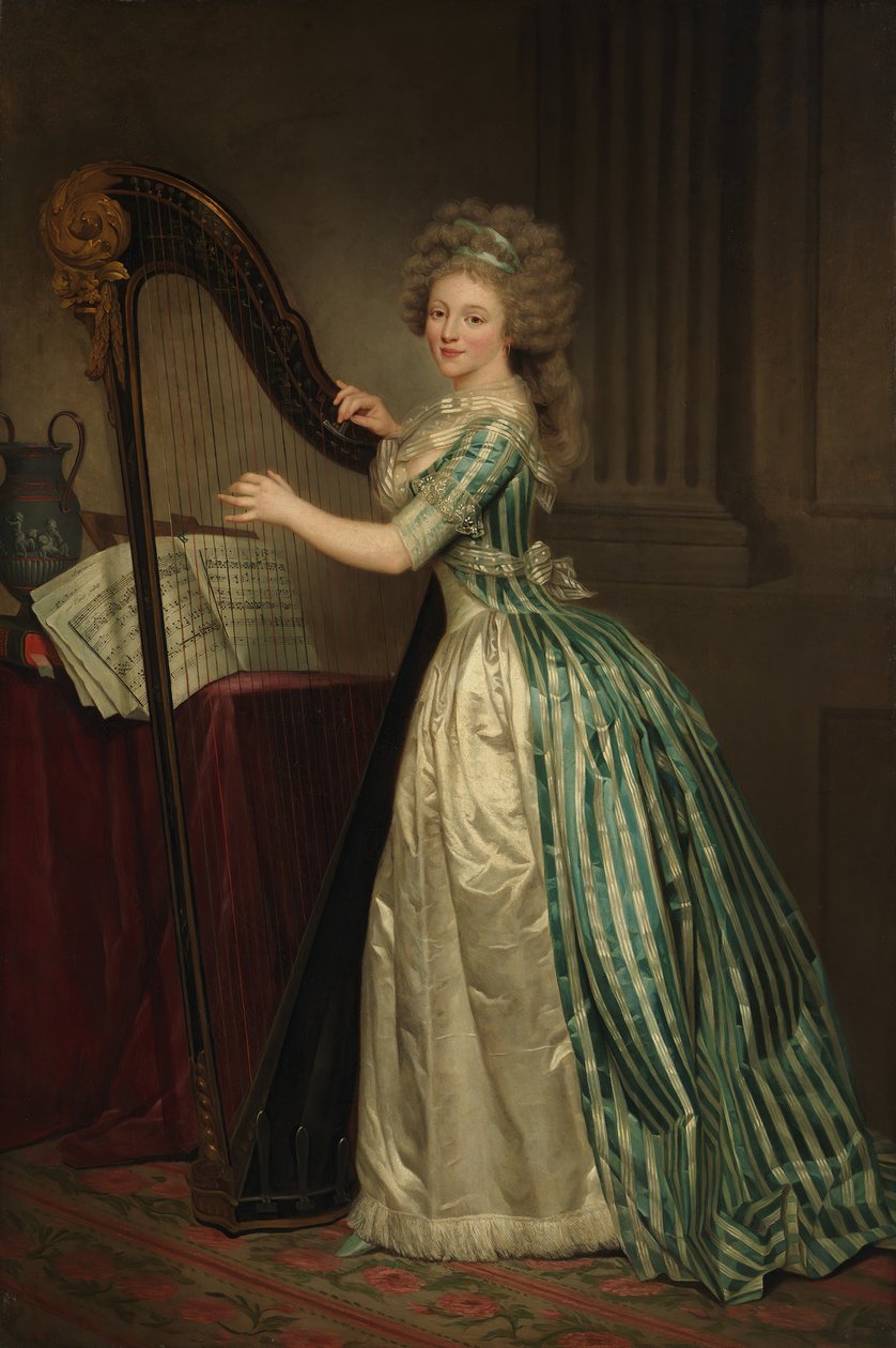 Autoportrait avec une harpe, 1791 - Rose Adelaide Ducreux